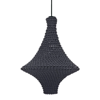 Szydełkowa lampa wisząca Alda 5111 Shilo regulowana bawełniana czarny