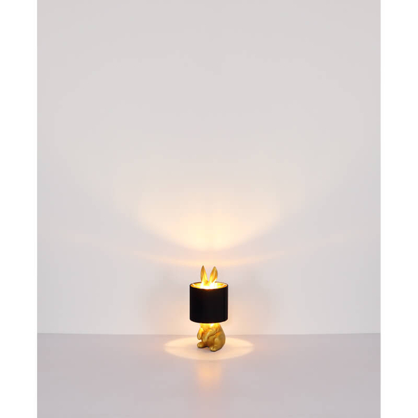 Dziecięca lampka nocna Rabbit 21633G królik z abażurem złoty czarny