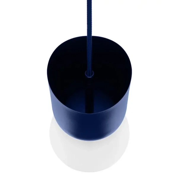 Wisząca lampa do łazienki LUOTI LUA11313PS0 biała granatowa szklana G9 12W IP44 kulista