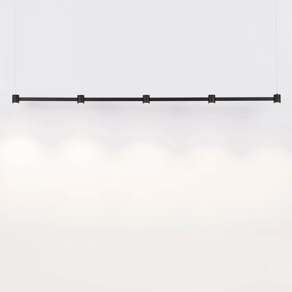 Zwisająca lampa z reflektorkami PISCO LE44356 LED 30W 3000K czarna