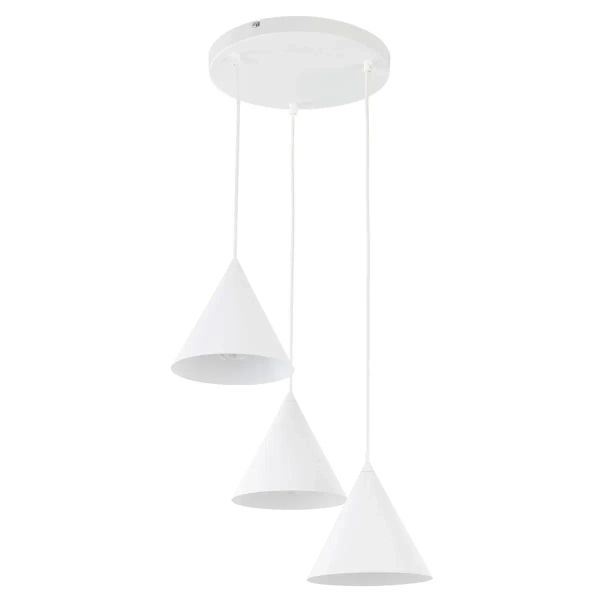 Stożkowa lampa wisząca CONO 10012 potrójna biały