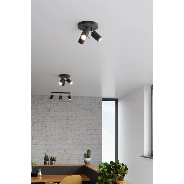 Regulowana lampa sufitowa SL.1016 czarne reflektorki do holu