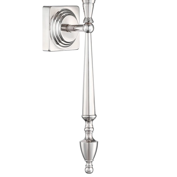 Klasyczna lampa ścienna Austin W01258NI-WH Cosmolight metal tkanina nikiel biała