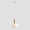Owalna wisząca lampa Flo Cream M 7000G9_M do salonu kremowa