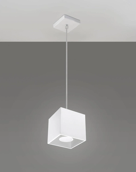 LAMPA wisząca SL.0062 metalowa OPRAWA zwis kostka cube biała