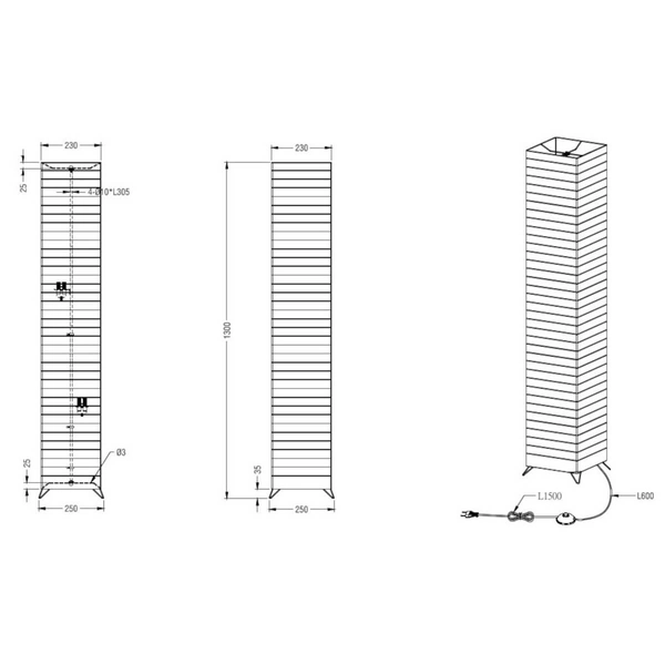 Stojąca lampa Bamboo R40122001 papierowa tuba biała podłogowa