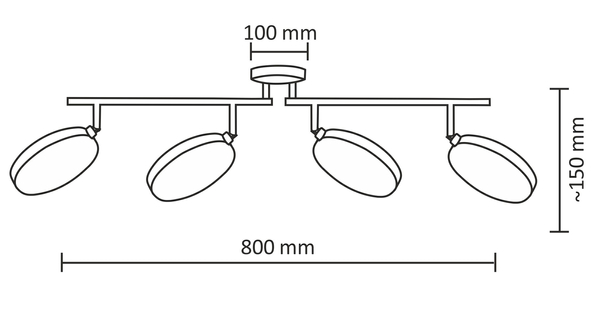 Oprawa sufitowa Capri 308320 Polux LED 2W 3K listwa czarna
