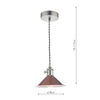 Retro lampa wisząca Hadano HAD0161-08 Dar Lighting  do pokoju chrom brązowa