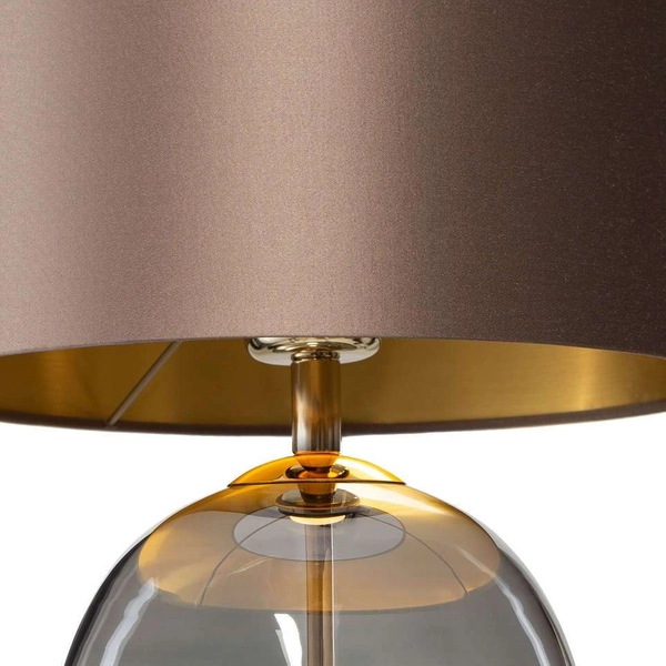 Stojąca LAMPKA stołowa SALVADOR 41043107 Kaspa szklana przydymiona brązowa
