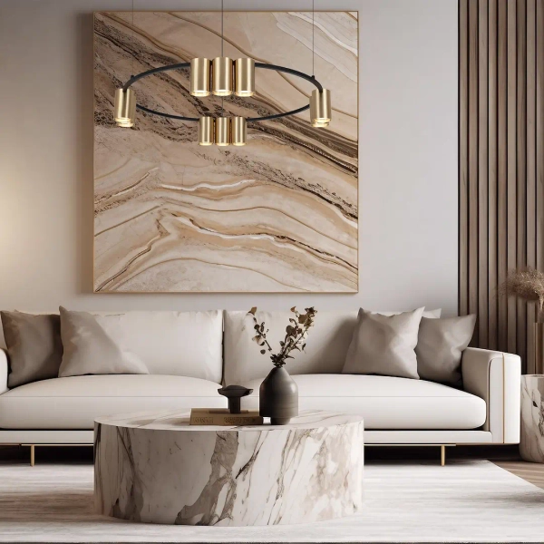 Wisząca lampa pierścieniowa GENESIS ML0375 tubki ring złoty czarny