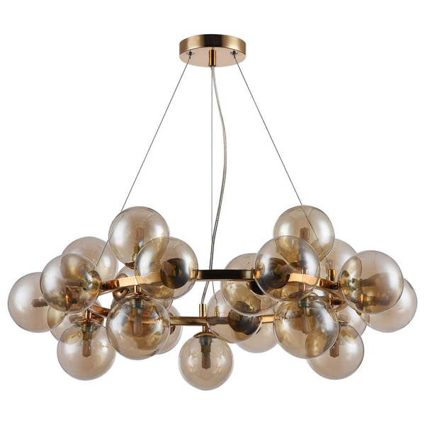 Lampa wisząca CABELLA PND-5252-25-GD-CGN Italux kule bubbles cumulus złote koniak