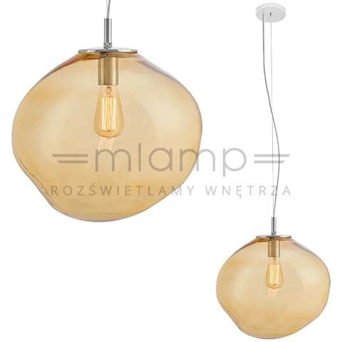 LAMPA wisząca AVIA L 10418115 Kaspa szklana OPRAWA zwis bursztynowy