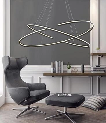 Wisząca lampa nowoczesna Alessia LED 60W 3000K ściemnialna czarna