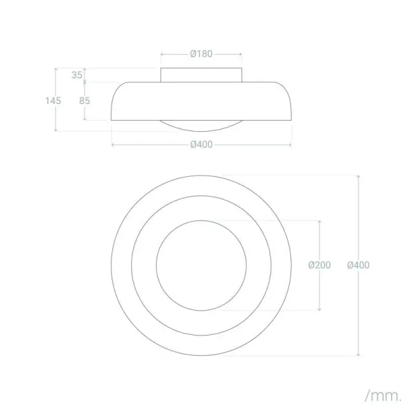 Okrągły plafon Portafortuna ABR-PPF20W LED 20W 3000K do sypialni czarny