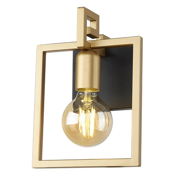 Kinkiet ścienny Primero WL-44003-1-BK-GD kwadratowy złoty