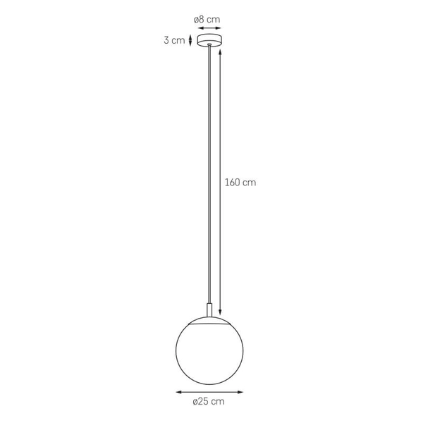 Kulista lampa wisząca ALUR 11138120 Kaspa kula ball biała czarna