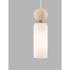 Lampa wisząca glamour CORVIZO LE45273 szklana metalowa biała złota