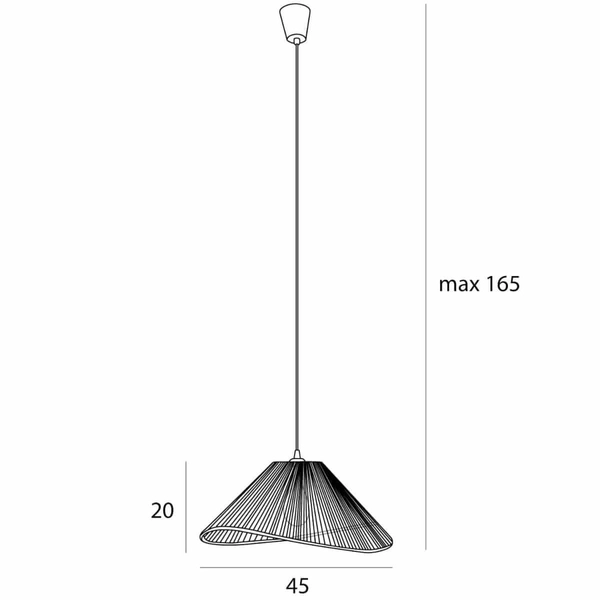 Pleciona lampa wisząca Amalfi P0579 Maxlight boho sznurek czarna