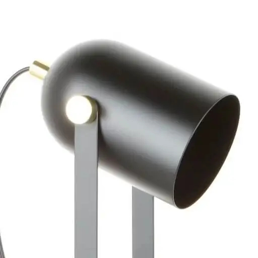 Stojąca lampa biurkowa Aries regulowana metalowa srebrna