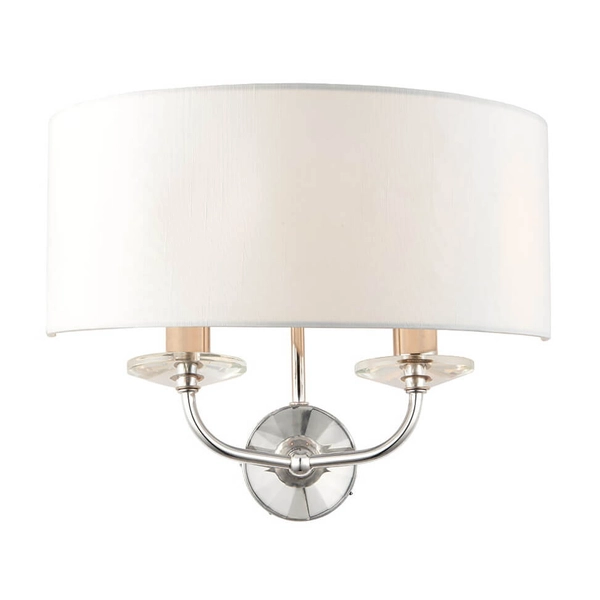 Lampa ścienna z abażurem Nixon 60180 Endon hampton ecru nikiel