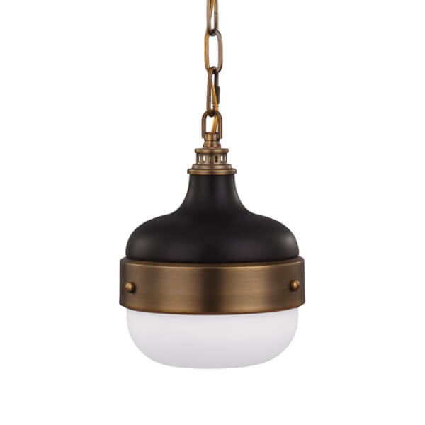 Szklana lampa wisząca Cadence FE-CADENCE-1P-MB do salonu mosiądz