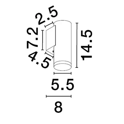 Cylindryczna ścienna lampa na korytarz ZENFARO LE45671 czarna