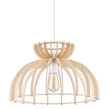 Lampa wisząca Kymi C 10572 Nowodvorski klatka nad stół drewniana