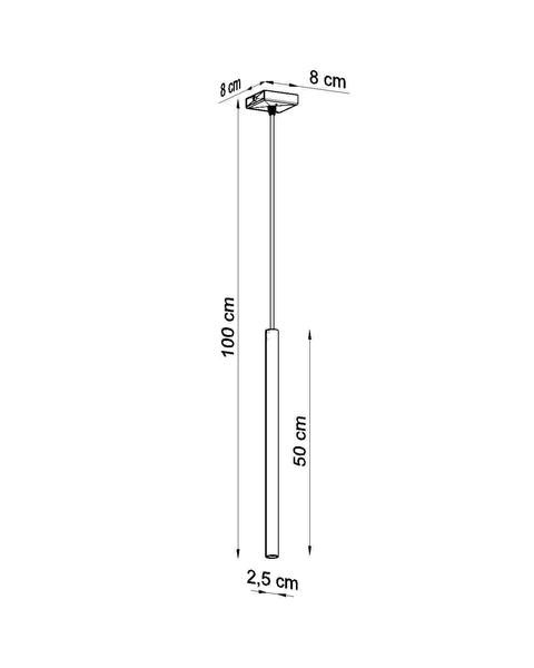 LAMPA wisząca SL.0469 metalowa OPRAWA zwis sopel tuba czarna