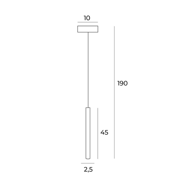 Minimalistyczna lampa wisząca Organic tuba LED 1W 3000K złota