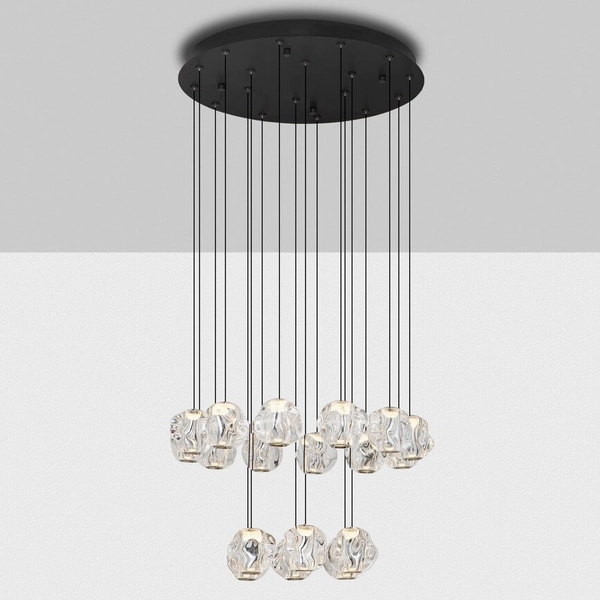 Wisząca lampa do salonu CHEPEN LE44427 LED 87W 3000K czarna chrom