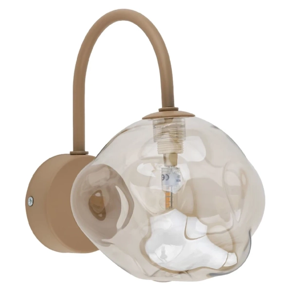 Ścienna lampa glamour Lava Sabia 11152 kula bursztynowa koniak