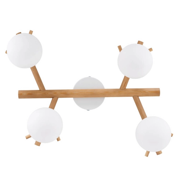 Lampa sufitowa jadalniana Sheron 5309 japandi balls biały drewniany