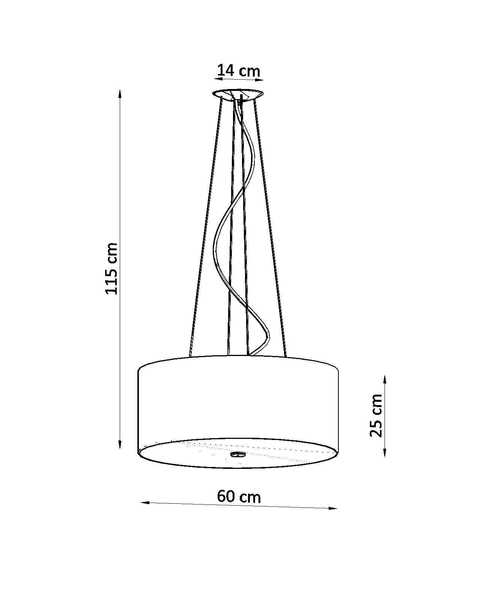 LAMPA wisząca SL.0788 materiałowa OPRAWA zwis okrągły abażurowy czarny