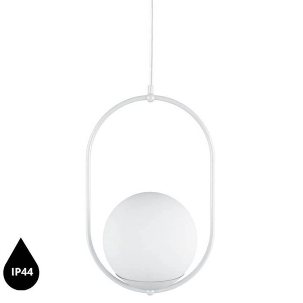 Kuchenna lampa wisząca Koban KOB111PS0 kula ball szklana IP44 biała