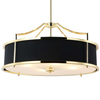 LAMPA wisząca Stanza Gold Nero M Orlicki Design okrągła OPRAWA w stylu klasycznym abażurowa czarna złota