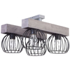 Plafon Lampa sufitowa MILAN 31575 Sigma industrialna OPRAWA druciane klatki drewniane belki drewno brązowe