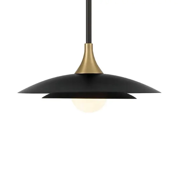 Metalowa lampa wisząca Welsh QN-WELSH-P-BK LED 15W 3000K złota czarna