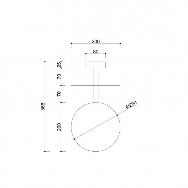 Sufitowa lampa kulista Plaat PLB11003 kula ball szklana biała