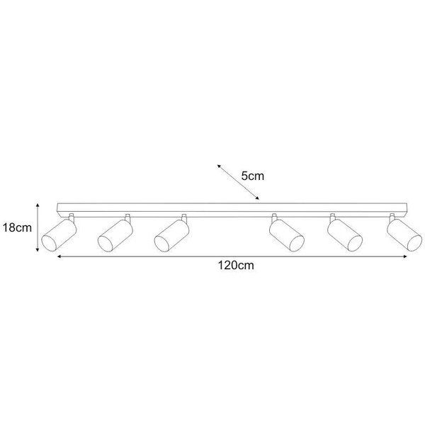 LAMPA sufitowa Kayla K-4557 Kaja regulowana OPRAWA plafon metalowe reflektorki tuby białe