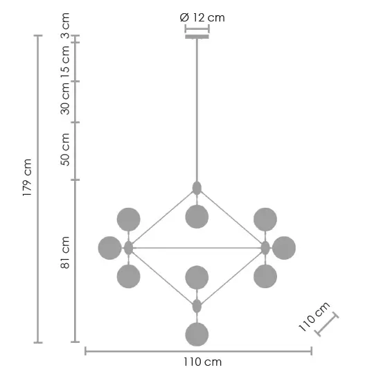 Designerska lampa wisząca Astrifero ST-9047-15 transparent Step geometryczna czarna