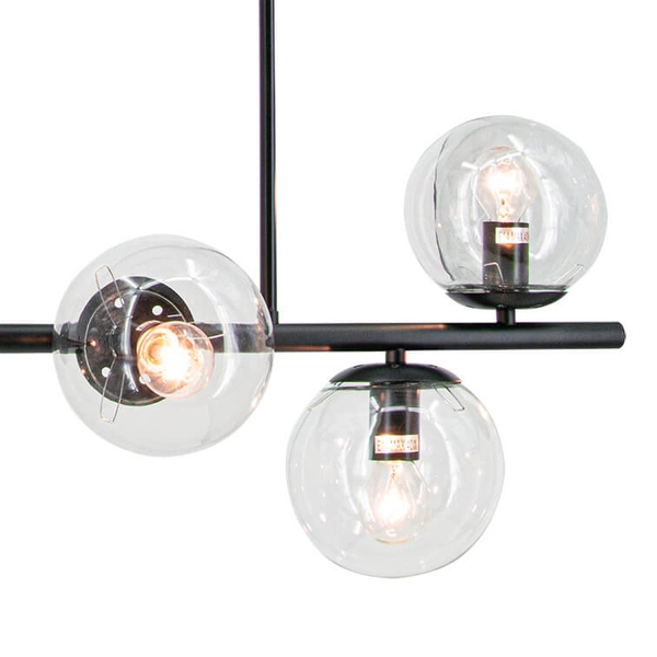 Kulista lampa zwisowa Dorado 3400/6 BL szklane molekuły czarne