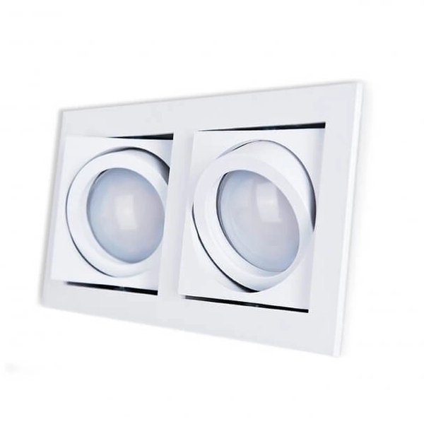 Lampa wpuszczana ruchoma Paco AZ0799 prostokątna do biura metalowa biała