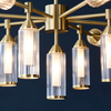 Szklana lampa sufitowa L&-1106256 tubki mosiądz przezroczysty