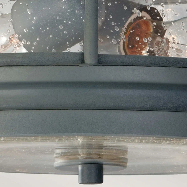 Zewnętrzna LAMPA sufitowa FE-CHELSEAHBR-F Elstead FEISS metalowa OPRAWA okrągła z efektem deszczu IP44 czarna przezroczysta