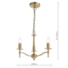 Świecznikowa lampa wisząca Marble MAR5345-EH Dar Lighting regulowana do jadalni złota