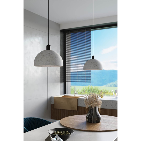 Betonowa lampa wisząca SL.0847 kopuła nad wyspę szara
