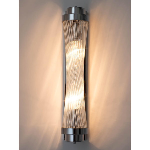 Szklana lampa ścienna Column MSE010100362 Moosee do jadalni chrom