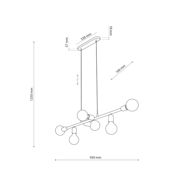 Loftowa lampa zwieszana Porto 5721 TK Lighting do salonu czarna