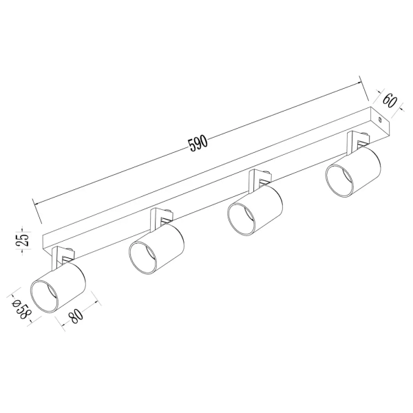 Regulowana lampa sufitowa VOLF SPOT ML1297 do salonu złoty czarny