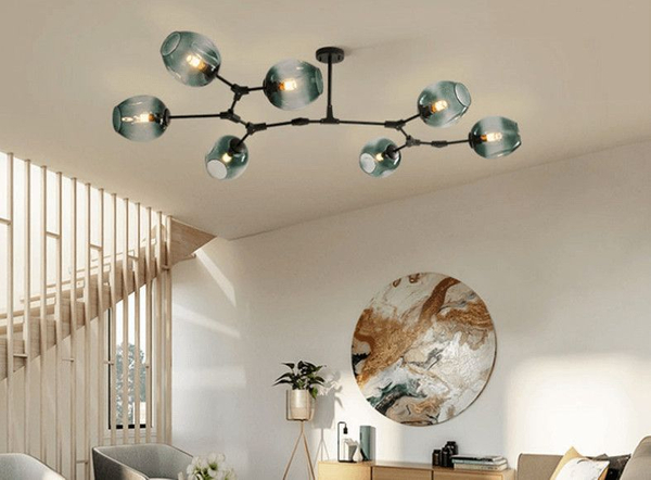 Lampa sufitowa Smokey ABIGALI-MD2003-9PCS-JG molekuły czarne